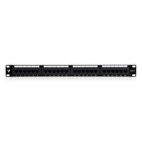 V7 24 Port Cat6 Rack Mount Patch Panel, Compatible 110 and Krone Type Tools and T568A and T568B Wiring - NPP1U24