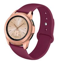 NAHAI Band Compatible with Samsung Galaxy Watch 42mm, Galaxy Watch Active, Gear Sport, 20mm Soft Silicone Replacement Strap Resistant Sport Wristbands for Women Men, Large, Wine Red