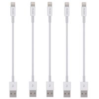 Short Lighting Cable,FEEL2NICE 5 Pack 7-Inch iPhone Cord Data Sync USB Portable Fast Charger for iPhone X XS Max XR / 8/8 Plus / 7/7 Plus / 6/6 Plus / 5S / iPad/iPod, White