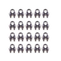 Eowpower 20PCS Stainless Steel 1/8" M3 Wire Rope Cable Clip Clamp
