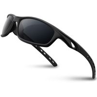 RIVBOS Polarized Sports Sunglasses Driving Sun Glasses shades for Men Women Tr 90 Unbreakable Frame for Cycling Baseball Running Rb833 833-black&black