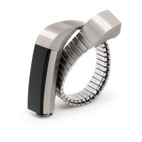 Twist-O-Flex Metal Expansion Brushed Stainless Steel Stretch Band Replacement for The Fitbit Alta and Alta HR in a Size S by Speidel