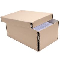 Lineco Tan Photo Snapshot Box Removable Lid 4" x 6" x 12"