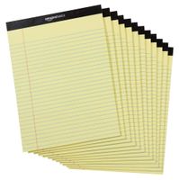 AmazonBasics Legal/Wide Ruled 8-1/2 by 11-3/4 Legal Pad - Canary (50 Sheet Paper Pads, 12 pack)
