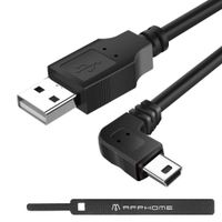 APPHOME Mini USB Cable 3.3FT 2Pack USB 2.0 Type A to Mini B Data Charging Cord Compatible with Garmin Nuvi GPS, GoPro Hero 3+, Hero HD, PS3 Controller