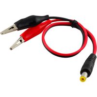 JacobsParts Dual Alligator Clips to 5.5x2.1mm Male Plug Connector Cable for 5V/12V/24V LED Strip Light, Portable CCTV, Networking and More