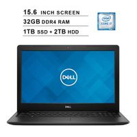 2019 Newest Dell Inspiron 15 3583 15.6 Inch HD Laptop (8th Gen Inter 4-Core i7-8565U up to 4.6GHz, 32GB DDR4 RAM, 1TB SSD (Boot) + 2TB HDD, Intel UHD Graphics 620, WiFi, Bluetooth, HDMI, Windows 10)
