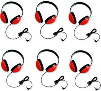 Califone 2800-RD Listening First Headphones in Red (Set of 6)