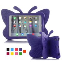 HCHA iPad Kids Case Kid Proof Shockproof 3D Cartoon Butterfly Light Weight Durable Protective Case Non-Toxic EVA for iPad Air 2, iPad Air, New iPad 2017 9.7-Inch, 9.7 Inch iPad Pro (Purple)