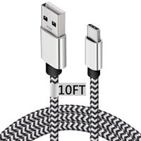Deegotech 10FT USB C Cable for Samsung Galaxy S9, Long Nylon Braided USB C Power Cable Charging Fast Data Sync 2.0 Cord for Google Pixel 3 XL, Galaxy S8, Note 9 8, Google Pixel 2 XL, LG G7 G6 V30 V20