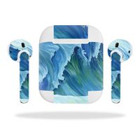 MightySkins Skin Compatible with Apple AirPods - Perfect Wave | Protective, Durable, and Unique Vinyl Decal wrap Cover | Easy to Apply, Remove, and Change Styles | Made in The USA
