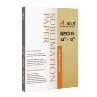 A-SUB Sublimation Paper Heat Transfer 110Sheets 13 x 19 Inches Super Size Compatible with EPSON ME RICOH GX Series and SAWGRASS Inkjet Printer 120gsm