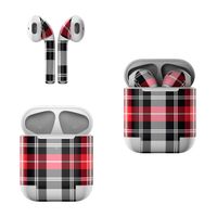 Skin Decals for Apple AirPods - Red Plaid - Sticker Wrap Fits 1st and 2nd Generation