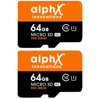 4 Piece Bundle - AlphX 64gb [2 Cards] Micro SD High Speed Class 10 Memory Cards for Samsung Galaxy S9, S9+, S8, Note 8, S7, S5, S4 with Bonus Adapter and Sandisk Micro SD Card Reader