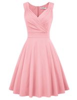 GRACE KARIN 1950s Style Flared A-line Bridesmaids Wedding Dress Size XL Pink CL698-10