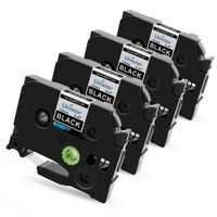 Unistar Replacement for Brother P-Touch TZE-335 TZ335 Label Tape 1/2 0.47 inch Standard Laminated Labeling TZ Tape White on Black 26.2 Feet 8M 4-Pack