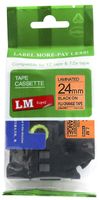 1/Pack LM Tapes - Premium 1" Black Print on Bright Orange Label (24mm 0.94 Laminated) Compatible with Brother TZe-B51 P-Touch Tape and Comes with a Great Tape Color/Size Guide for Easy reordering.