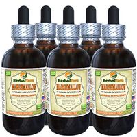 Marshmallow (Althaea Officinalis) Tincture, Organic Dried Root Liquid Extract (Brand Name: HerbalTerra, Proudly Made in USA) 5x2 fl.oz (5x60 ml)