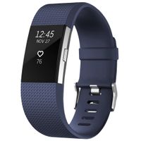 SKYLET for Fitbit Charge 2 Bands, Replacement Bands for Fitbit Charge 2 Bracelet Solid Colors with Secure Watch Clasp (No Tracker) [Large, Dark Blue]