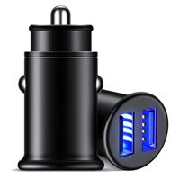 All Metal Car Charger, Flush Fit 4.8A Fast Dual USB Car Charger Adapter Compatible with iPhone Xs/Xs Max/XR/X / 8/7 / Plus / 6, Galaxy S10 / S9 / S8 and All 5V USB Devices