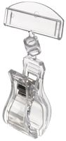 Displays2go Clear Acrylic Cardholder with Plastic Ball Joint, Set of 100 (RDBCHS4B)