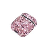 TYewa98556 Shiny Rhinestone Inlaid Anti-dust Protective Case Cover for Airpods Earphones - Purple