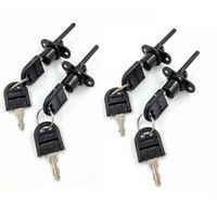 4 Pcs - Zinc Alloy Drawer Lock Desk Wardrobe Furniture Cabinet Locker Showcase with 8 Same Key 16mm (Black)