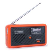 Tiemahun NOAA Weather Alert Radio Solar Emergency Radios WB/FM/AM, Hand Crank Windup 1000mAh Mobile Phone Charger LED Flashlight (Black)