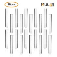 ULAB Scientific Cylindrical Glass Test Tube, vol.20ml, 20x150mm, Medium 3.3 Borosilicate Glass Material, Pack of 20, UTT1006