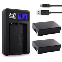 E-TS Nikon EN-EL9 Battery Replacement 2 Pack and EN-EL9 Charger Compatible with Nikon D5000 D3000 D60 D40x D40 Digital SLR Camera (Upgraded 2000mAh)