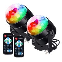 [Latest 6-Color LEDs] Litake Party Lights Disco Ball Lights Strobe Light, 7 Patterns Sound Activated with Remote Control Dj Lights Stage Light for Party Bar Club Festival Wedding Show Home-2 Pack
