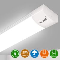 Airand 5000K LED Ceiling Light Fixture, 2FT IP66 Waterproof LED Tube Light, LED Garage Light for Bathroom, Kitchen, Corridor, Garage, Warehouse, Basement, Vanity and Office (Cool White)
