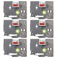 6Pack PTouch Red Color TZe TZ 431 Label Tape,Laminated 12mm 0.47Inch Label Tape, Replace Tze Tz Black on Red Label Tape Cartridge for PTD210 PTH100 PTD400AD PTP700 PTD600 PT1230PC Labeler