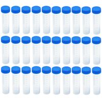 Eowpower 30pcs 50ml Plastic Vial Storage Container Test Tubes for Laboratory Lab