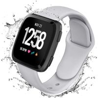 Lintelek Silicone Replacement Bands Compatible with Fitbit Versa, Friendly Wristband Breathable Soft Bands Washable Straps for 5.5-8.5 Inches, Quick Drying