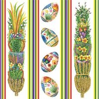 EASTER PALM with EASTER EGGS Paper Luncheon Napkins 40pcs EASTER WHIFF OF EASTER Polish Folk
