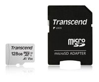 Transcend 128GB microSDXC UHS-I Class 10 U3 V30 A1 Memory Card with Adapter (TS128GUSD300S-A)