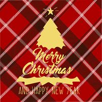 Buffalo Red and Black Plaid with Gold Foiled Christmas Tree Paper Napkins - 50 Count