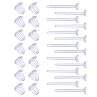 Shappy 1000 Pairs Plastic Earring Posts Clear Ear Pins, No Color, Size No Size