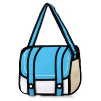 Baonmy Comic Packs New 3D Stereo Effect Small Messenger Bag 2D Korean Female Bag Stripes Backpacks (Blue)
