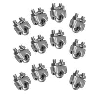 12 Pieces M3 Stainless Steel Wire Rope Cable Clip Clamp 1/8" Wire Rope Cable Clip
