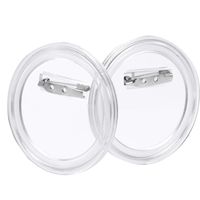 Aboat 25 Sets Pins Buttons Design a Button , Clear Plastic Craft Button with Pin for DIY Crafts and Children's Craft Activities