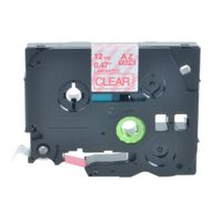 NineLeaf 1 Pack Red on Clear p-Touch Label Tape 12mm Laminated Replacment Compatible for Brother TZe-132 TZe132 TZ132 0.47" for PT-D210 PT-D400AD PT-H110 PT-D600 Label Maker