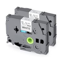 Label Tape Replace TZe231 TZ231 12mm 8m Black on White Standard Laminated Labels Replacement for Brother P-Touch Label Maker TZe-231, PT-H110, PT-D210, PT-D400AD, PT-D600 (1/2" x 26.2ft), 2-Pack