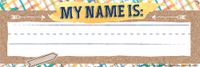 Eureka Confetti Splash Teacher Supplies Self-Adhesive Name Plates, 36 pcs, 9.5'' x 3.25''