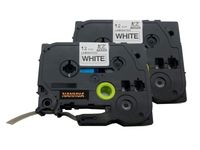 NANHUA 2 Pack Compatible Label Tape Tze 231 Tz 231 Laminated Label Maker 2/1" 12mm Black On White