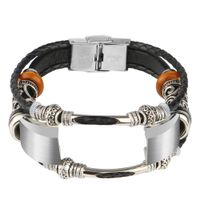 somoder Leather Bands Compatible Fitbit Alta HR & Fitbit Alta, Handmade Vintage Fashion Alloy Leather Bracelet Replacement for Fitbit Alta Bands, Adjustable 5.5" - 8.5"