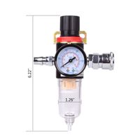Hotusi 1/4" BSP Air Compressor Moisture Filter Trap Oil Water Separator Regulator Lubricator