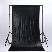 ShinyBeauty Sequin Photo Backdrop Sparkly Curtains 20FTx10FT Black 2 Panels Set Sequins Fabric Background Kids Mardi Gras Backdrop -0327S (240x120-Inch 2Pack, Black)