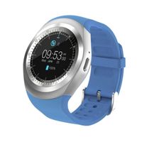 Y1 Creazy 2018 Bluetooth Smart Watch Phone Mate Full Round Screen SIM For Android For IOS (blue)